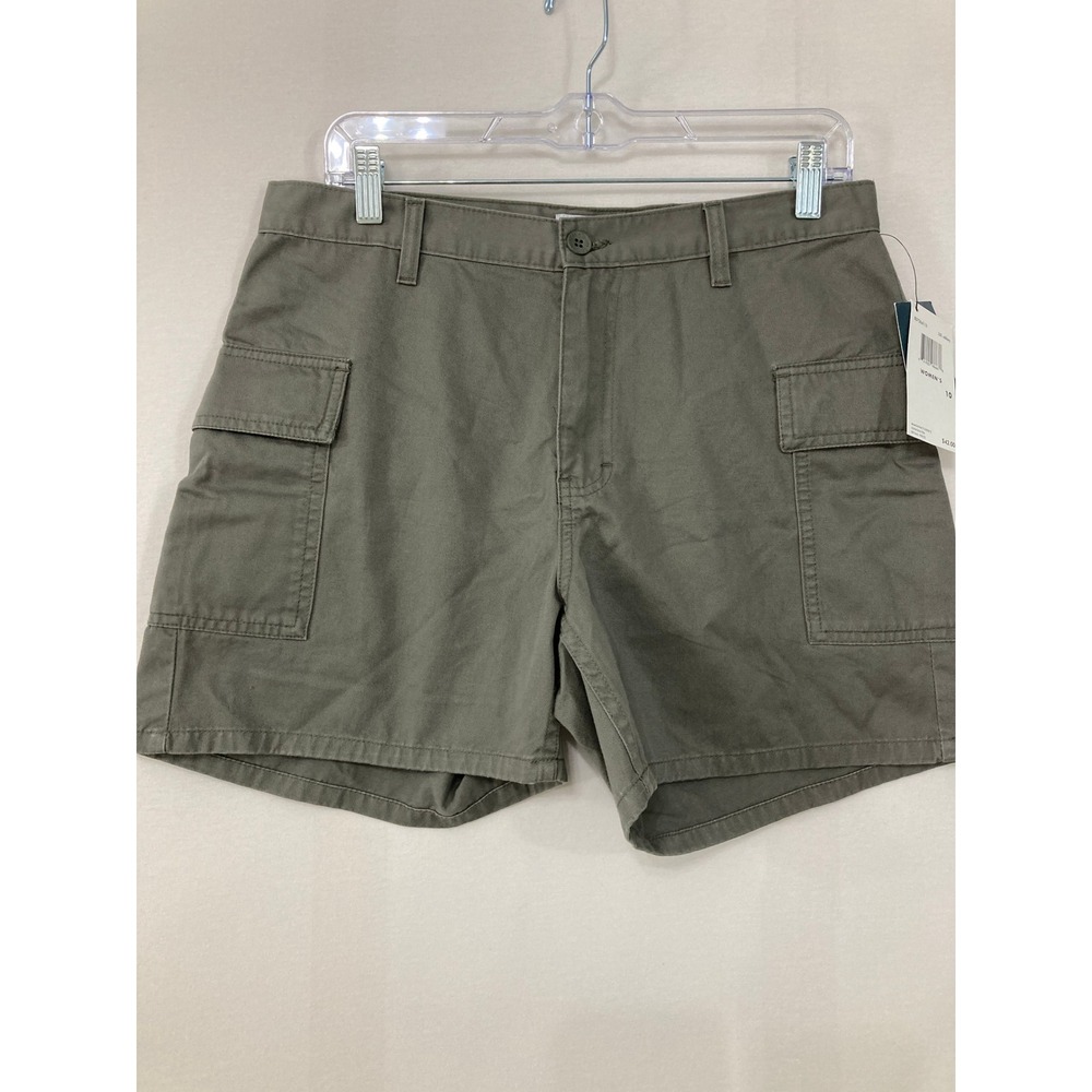 New Calvin Klein Womens Cargo Shorts size 10 Gray/ Green Utility Cotton Twill
